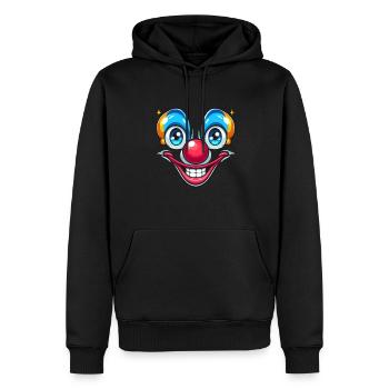 Pure carnival joy: clown face for fun - Men’s Premium Organic Hoodie - black - Front - Nico (187cm)