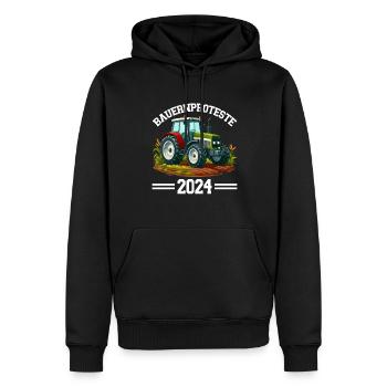 Einheit und Entschlossenheit in der Landwirtschaft - Männer Premium Bio Hoodie - Schwarz - Vorne - Nico (187cm)