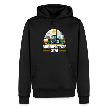Einheit und Entschlossenheit in der Landwirtschaft - Männer Premium Bio Hoodie - Schwarz - Vorne - Nico (187cm)