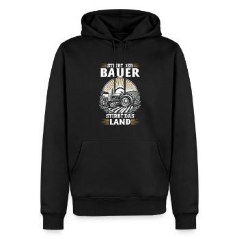 Le pouvoir paysan : si l’agriculteur meurt, la terre meurt - Sweat à capuche Premium bio Homme - noir - Devant - Nico (187cm)