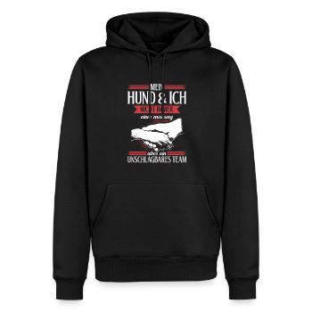 Unschlagbares Team - für Hundeliebhaber - Männer Premium Bio Hoodie - Schwarz - Vorne - Nico (187cm)