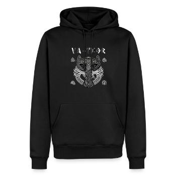 Vathor - Fête des pères Cadeau Fête des Pères Viking - Sweat à capuche Premium bio Homme - noir - Devant - Nico (187cm)