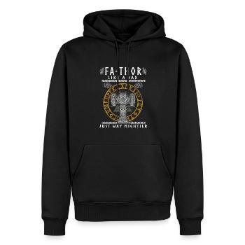Vathor - Fête des pères Cadeau Fête des Pères Viking - Sweat à capuche Premium bio Homme - noir - Devant - Nico (187cm)