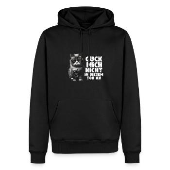 Ne me regardez pas sur ce ton ! - Sweat à capuche Premium bio Homme - noir - Devant - Nico (187cm)