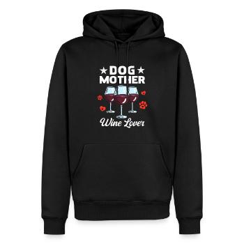 Dog mother and wine lover - Men’s Premium Organic Hoodie - black - Front - Nico (187cm)