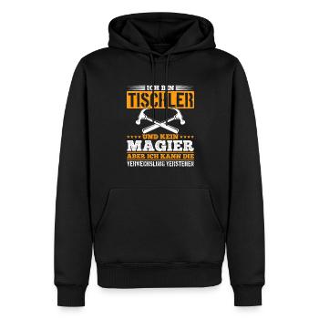 Ich bin Tischler und kein Magier - Männer Premium Bio Hoodie - Schwarz - Vorne - Nico (187cm)