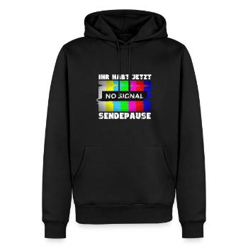 Vous avez maintenant une pause de la diffusion - Pas de signal - Sweat à capuche Premium bio Homme - noir - Devant - Nico (187cm)