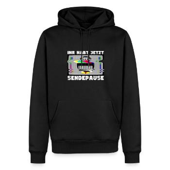 Vous avez maintenant une pause de la diffusion - Pas de signal - Sweat à capuche Premium bio Homme - noir - Devant - Nico (187cm)