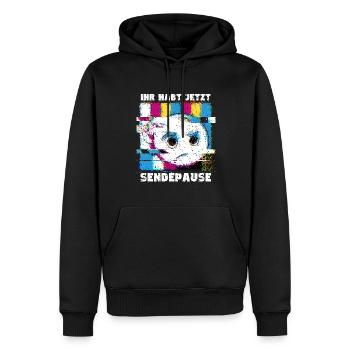 Vous avez maintenant une pause de la diffusion - Pas de signal - Sweat à capuche Premium bio Homme - noir - Devant - Nico (187cm)