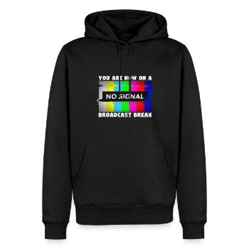 Vous avez maintenant une pause de la diffusion - Pas de signal - Sweat à capuche Premium bio Homme - noir - Devant - Nico (187cm)