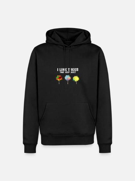Silent Trees Humorous Silence - Men’s Premium Organic Hoodie - black