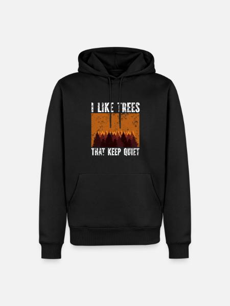 Silent Trees Humorous Silence - Men’s Premium Organic Hoodie - black