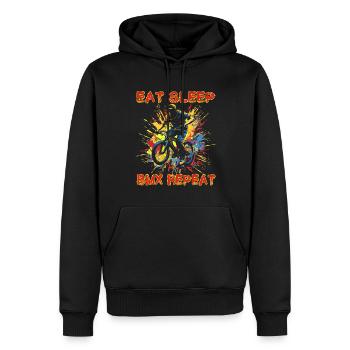 Eat Sleep Bmx Repeat Bicycle Racer - Männer Premium Bio Hoodie - Schwarz - Vorne - Nico (187cm)