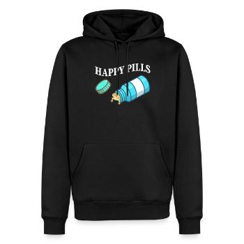 Lézard dragon barbu, drôle de reptile - Sweat à capuche Premium bio Homme - noir - Devant - Nico (187cm)