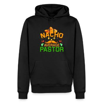 Nacho Moyenne Pasteur Prédicateur Chef religieux - Sweat à capuche Premium bio Homme - noir - Devant - Nico (187cm)