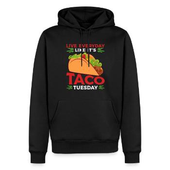 Lebe Jeden Tag, Als Wäre Es Dienstag Taco Lover - Männer Premium Bio Hoodie - Schwarz - Vorne - Nico (187cm)
