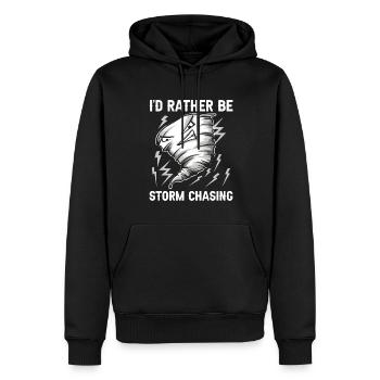 Je préférerais être Storm Chasing Tornado Hurricane - Sweat à capuche Premium bio Homme - noir - Devant - Nico (187cm)