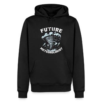 Prévisions météorologiques pour les futurs météorologues - Sweat à capuche Premium bio Homme - noir - Devant - Nico (187cm)