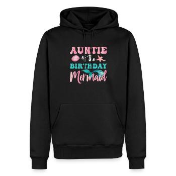 Aunt's Birthday Mermaid Design - Men’s Premium Organic Hoodie - black - Front - Nico (187cm)