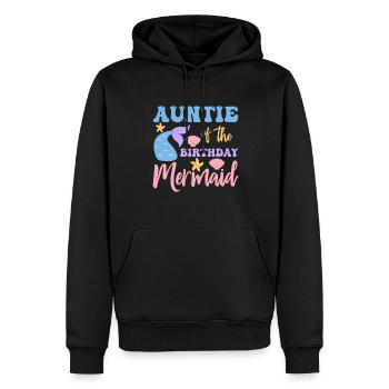 Aunt's Birthday Mermaid Design - Men’s Premium Organic Hoodie - black - Front - Nico (187cm)