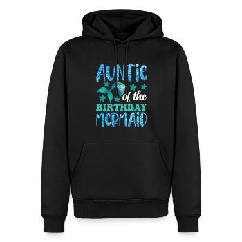 Aunt's Birthday Mermaid Design - Men’s Premium Organic Hoodie - black - Front - Nico (187cm)