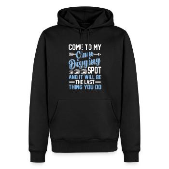 Creuser des moules avec enthousiasme pour les moules - Sweat à capuche Premium bio Homme - noir - Devant - Nico (187cm)