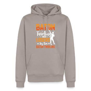 Rouler des matraques, c’est pour les perdants. - Sweat à capuche Premium bio Homme - taupe - Devant - Nico (187cm)