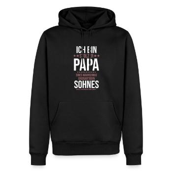 Fier papa T-Shirt cadeau de fils - Sweat à capuche Premium bio Homme - noir - Devant - Nico (187cm)
