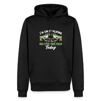 Rainette aux yeux rouges, amphibien de la forêt tropicale - Sweat à capuche Premium bio Homme - noir - Devant - Nico (187cm)