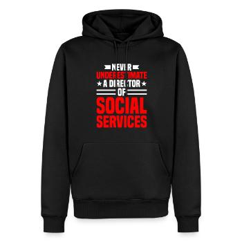 Design artistique unique sur le thème - Sweat à capuche Premium bio Homme - noir - Devant - Nico (187cm)