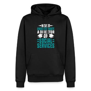 Design artistique unique sur le thème - Sweat à capuche Premium bio Homme - noir - Devant - Nico (187cm)