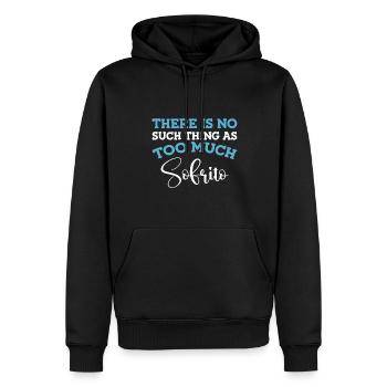 Design « Ne touchez pas à mon Sofrito ou à ma fille » - Sweat à capuche Premium bio Homme - noir - Devant - Nico (187cm)