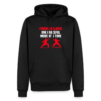 Mit Einer Anmutigen Bewegung Nach Der Anderen Das - Männer Premium Bio Hoodie - Schwarz - Vorne - Nico (187cm)