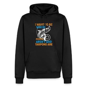 "i Want To Be Where Tarpons Are Fishing Design" - Men’s Premium Organic Hoodie - black - Front - Nico (187cm)