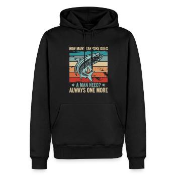 Pêche au tarpon Pêche aux espèces de poissons d’eau douce - Sweat à capuche Premium bio Homme - noir - Devant - Nico (187cm)