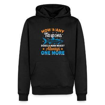 Pêche au tarpon Pêche aux espèces de poissons d’eau douce - Sweat à capuche Premium bio Homme - noir - Devant - Nico (187cm)