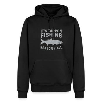Pêche au tarpon Pêche aux espèces de poissons d’eau douce - Sweat à capuche Premium bio Homme - noir - Devant - Nico (187cm)