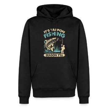 Pêche au tarpon Pêche aux espèces de poissons d’eau douce - Sweat à capuche Premium bio Homme - noir - Devant - Nico (187cm)