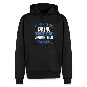 T-shirt Proud Dad de Son - Sweat à capuche Premium bio Homme - noir - Devant - Nico (187cm)