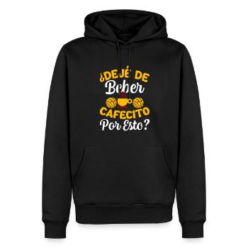 Spanisches Kaffeedesign „cafecito & Concha Lovers“ - Männer Premium Bio Hoodie - Schwarz - Vorne - Nico (187cm)