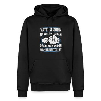 Father & Son Strong & Hilarious Together - Men’s Premium Organic Hoodie - black - Front - Nico (187cm)