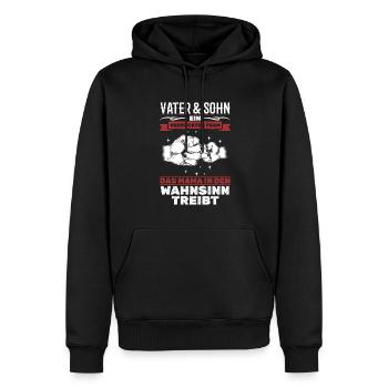 Father & Son Strong & Hilarious Together - Men’s Premium Organic Hoodie - black - Front - Nico (187cm)