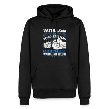 Father & Son Strong & Hilarious Together - Men’s Premium Organic Hoodie - black - Front - Nico (187cm)