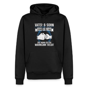 Father & Son Strong & Hilarious Together - Men’s Premium Organic Hoodie - black - Front - Nico (187cm)