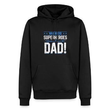 Superheld Papa Besser als jeder Comic-Held - Männer Premium Bio Hoodie - Schwarz - Vorne - Nico (187cm)