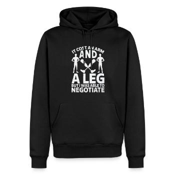 Amputation Lost Leg - Men’s Premium Organic Hoodie - black - Front - Nico (187cm)