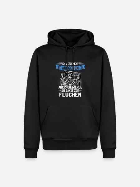 Never give up, swear creatively! - Men’s Premium Organic Hoodie - black