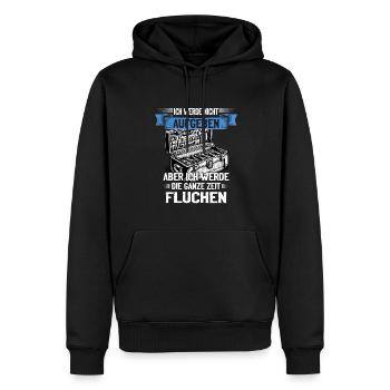 Artisan N’abandonnez jamais, jurez de manière créative ! - Sweat à capuche Premium bio Homme - noir - Devant - Nico (187cm)