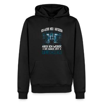 N’abandonnez jamais, jurez de manière créative ! - Sweat à capuche Premium bio Homme - noir - Devant - Nico (187cm)