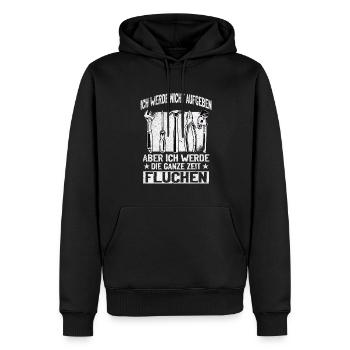 Artisan N’abandonnez jamais, jurez de manière créative ! - Sweat à capuche Premium bio Homme - noir - Devant - Nico (187cm)